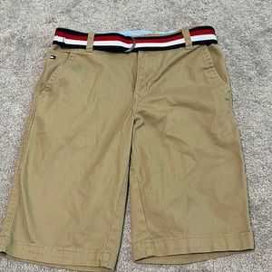 Tommy Hilfiger Boys Bermuda Short Belted Tan Size 16 New Without Tags Classic